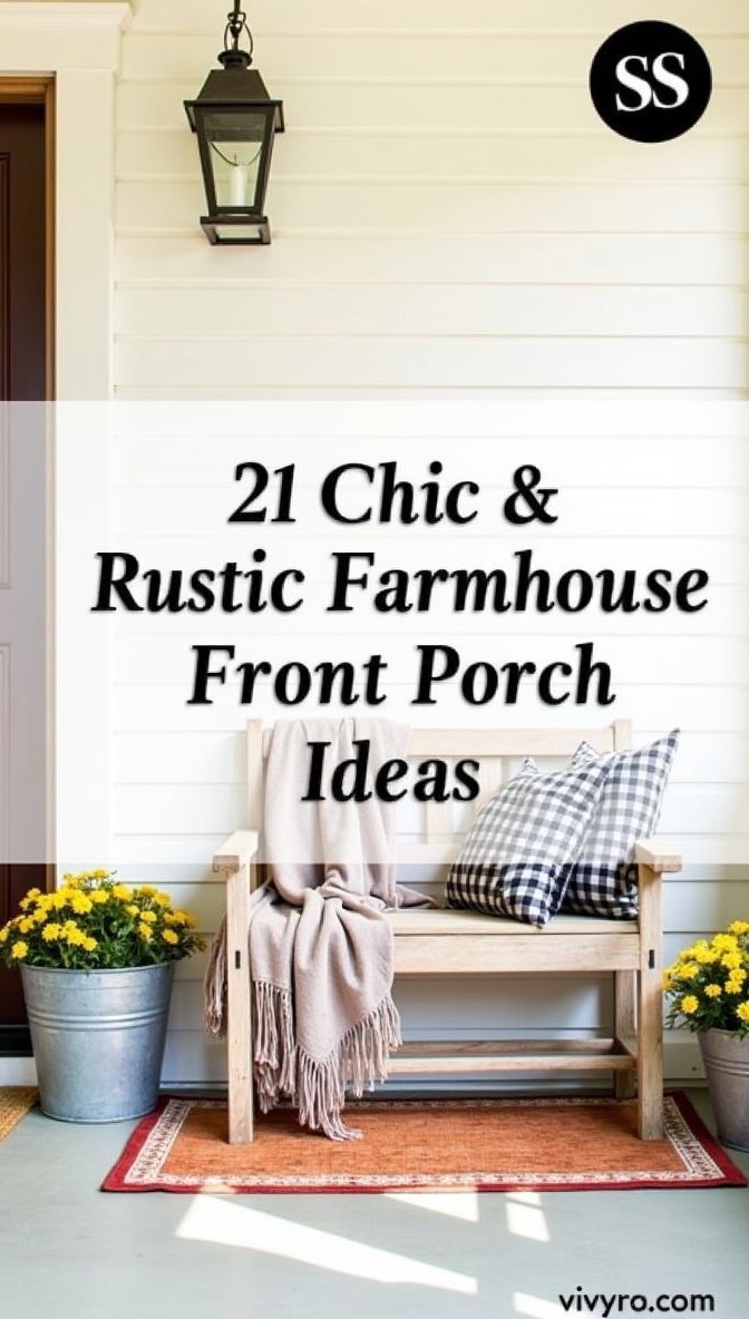 21 Chic and Rustic Farmhouse Front Porch Ideas