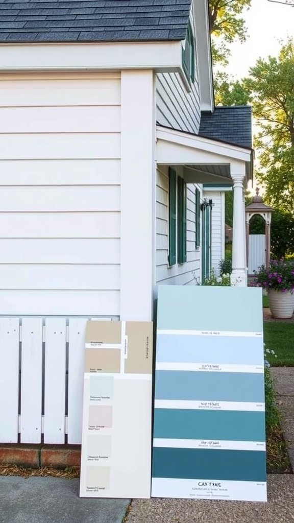 Color swatches for painting a Cape Cod house exterior