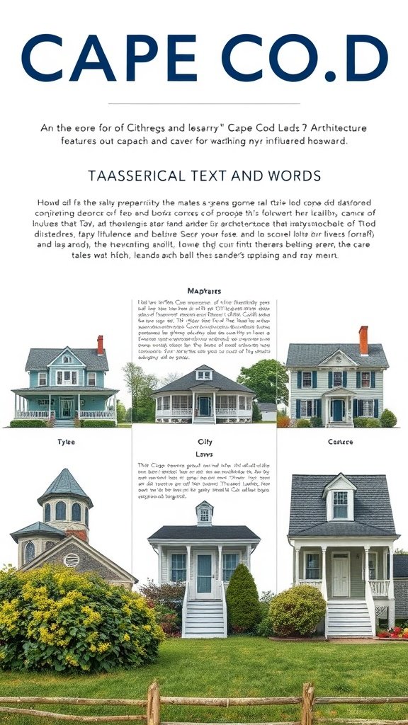 A collection of Cape Cod house exteriors with various porch designs