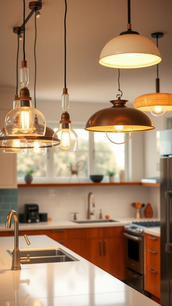 Various mid-century modern kitchen lighting fixtures