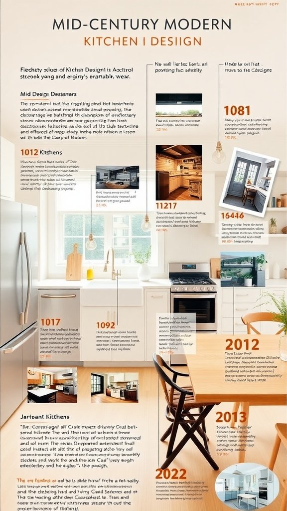 Mid-century modern kitchen featuring minimalist design and open shelving