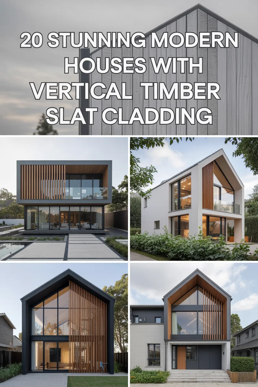Modern Houses with Vertical Timber Slat Cladding