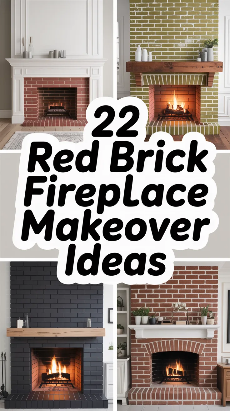 Red Brick Fireplace Makeover